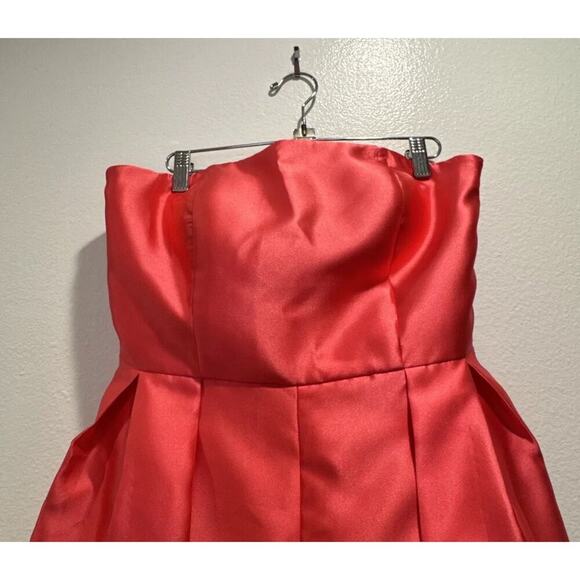 HUTCH Romper Size 6 Gazar Hot Coral Train Anthropologie Strapless Glam Party - Picture 5 of 8